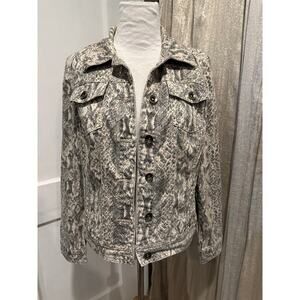 Size medium Christopher and Banks snake print jean jacket